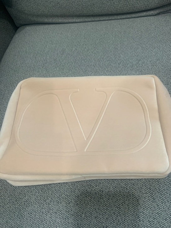 Valentino Handbags - Valentino Soft Blush Embossed V Velvet Pouch